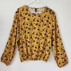 Mustard & Black Floral Top